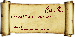 Cserényi Kemenes névjegykártya